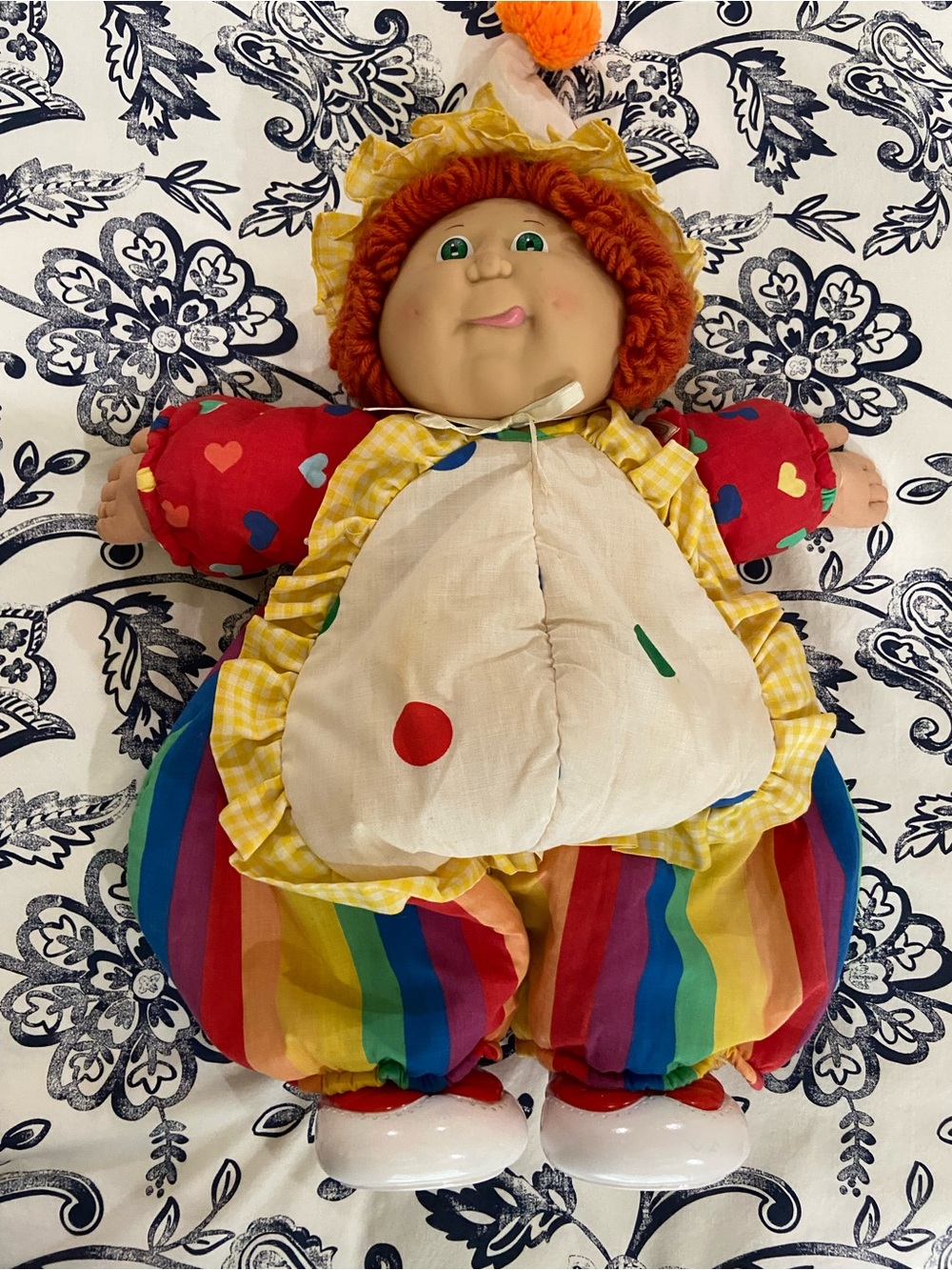 Colorful Rainbow-Clad Clown Plush Doll - Multicolor